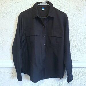 Old Navy Button Up Boyfriend Shirt, Women's M, Black